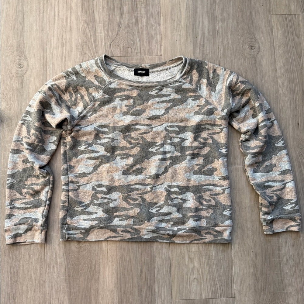 Monrow Camo Women's Drop Shoulder Sweatshirt - Picture 3 of 8